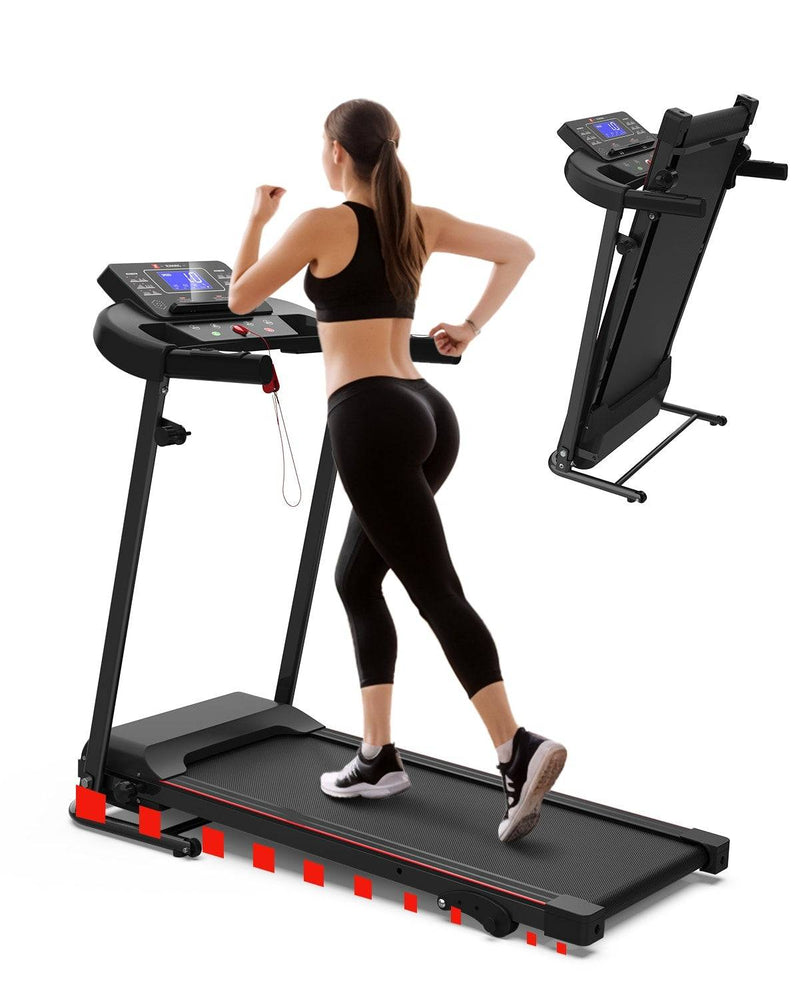 Foldable Treadmill Fitness Walking Machine – Compact & High-Performance Black