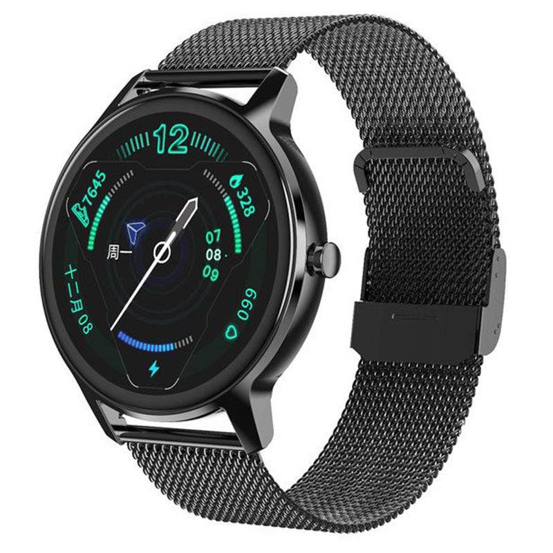 IP67 Waterproof Fitness Tracker with Heart Rate, Sleep Monitoring & Multi-Sport Modes for iOS & Android Black steel strip