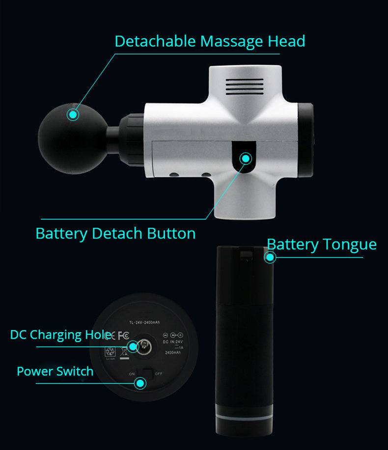 Electric Vibrating Therapy Gun – Deep Tissue Muscle Massager with 20-Speed Settings