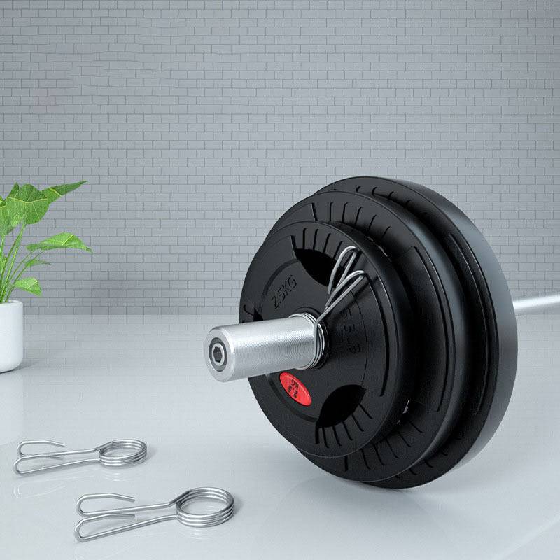 Rubber-Coated Cast Iron Barbell Set – Adjustable Weights 7.5