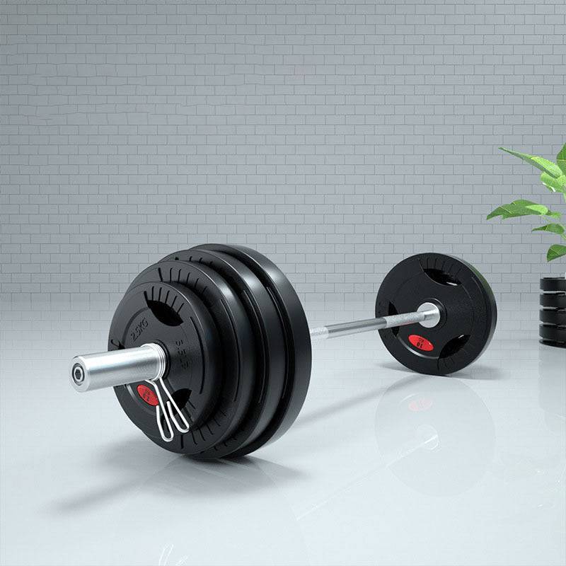 Rubber-Coated Cast Iron Barbell Set – Adjustable Weights