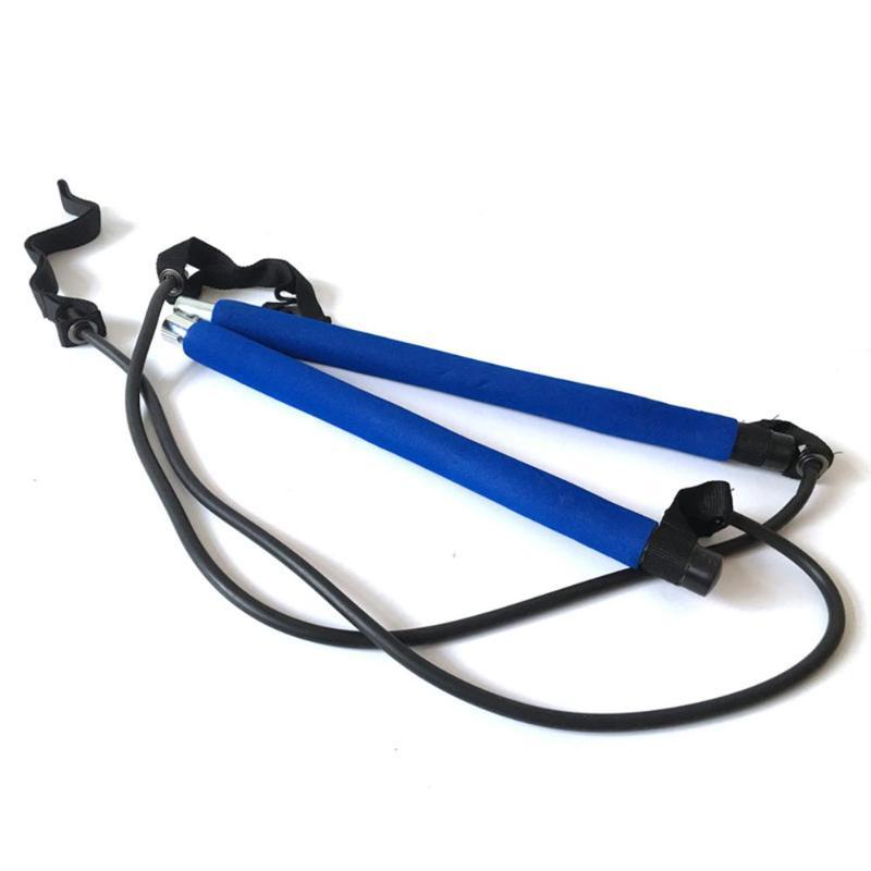 Yoga Crossfit Resistance Bands Exerciser Pull Rope – Portable Gym Workout Pilates Bar Trainer Blue