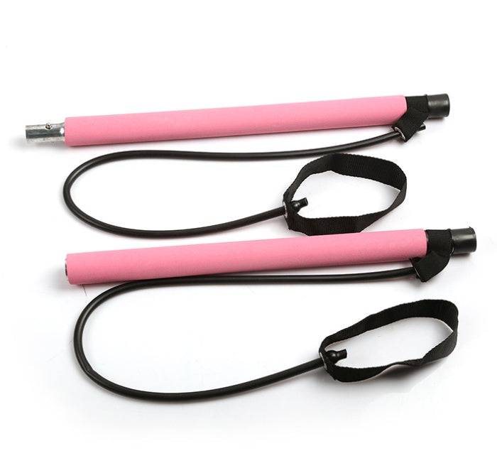 Yoga Crossfit Resistance Bands Exerciser Pull Rope – Portable Gym Workout Pilates Bar Trainer Pink Opp