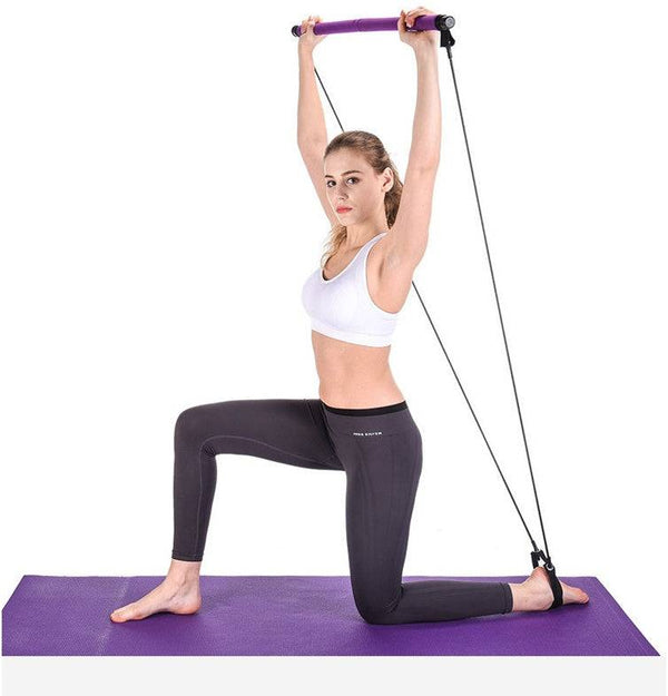 Yoga Crossfit Resistance Bands Exerciser Pull Rope – Portable Gym Workout Pilates Bar Trainer