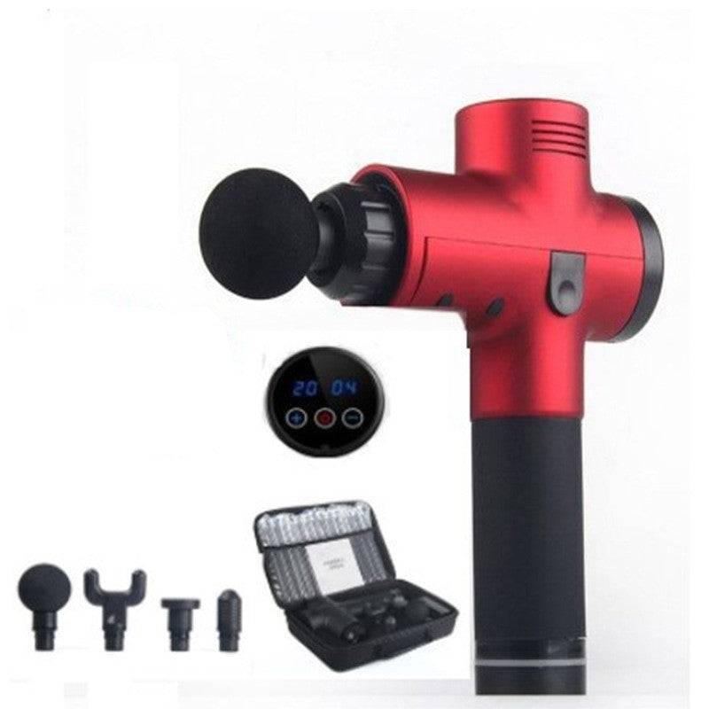 Electric Vibrating Therapy Gun – Deep Tissue Muscle Massager with 20-Speed Settings Red Touch section