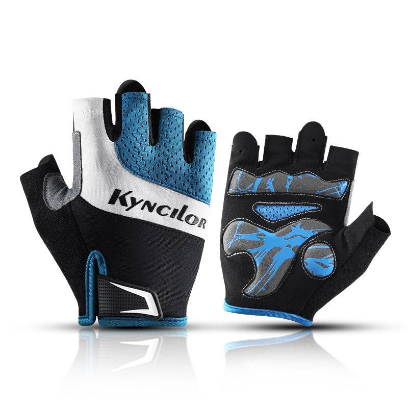 Breathable Non-Slip Sports Gloves – Wear-Resistant Protective Fitness, Cycling, Running & Climbing Gloves for Adults Blue