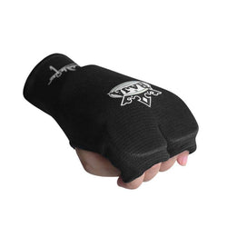 Stretch Sweat-Absorbent Gel-Padded Knitted Boxing Hand Wrap Gloves – Muay Thai, Sanda, Kickboxing Training Inner Gloves Black