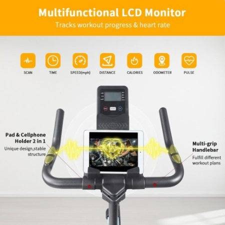 Stationary Indoor Exercise Bike – LCD Monitor & Comfortable Seat for Home Gym 🚴‍♂️💪