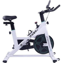 Stationary Indoor Exercise Bike – LCD Monitor & Comfortable Seat for Home Gym 🚴‍♂️💪 Color White