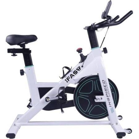 Stationary Indoor Exercise Bike – LCD Monitor & Comfortable Seat for Home Gym 🚴‍♂️💪 Color White