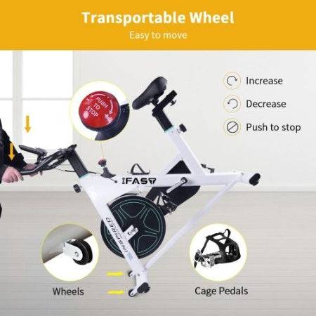 Stationary Indoor Exercise Bike – LCD Monitor & Comfortable Seat for Home Gym 🚴‍♂️💪