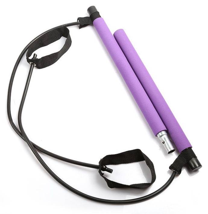 Yoga Crossfit Resistance Bands Exerciser Pull Rope – Portable Gym Workout Pilates Bar Trainer Purple Opp