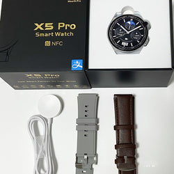 Men's Smart Watch with Bluetooth Calling, NFC, Sleep & Blood Oxygen Monitoring X5 PRO Silver