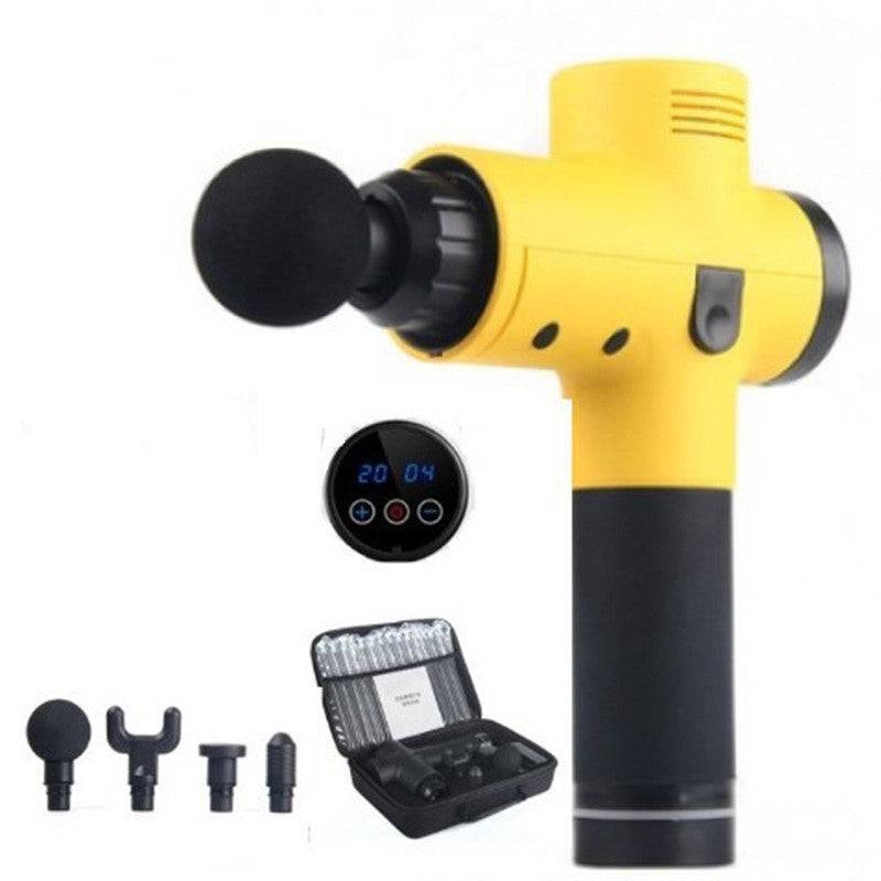 Electric Vibrating Therapy Gun – Deep Tissue Muscle Massager with 20-Speed Settings Yellow Touch section