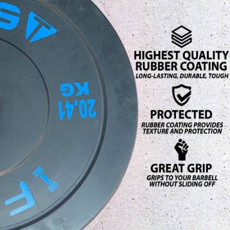 Olympic Bumper Weight Plates – Premium Rubberized Barbell Plates (45LB, Pairs or Sets)