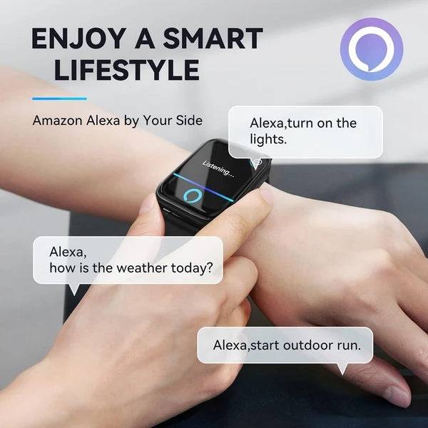 Smart Watch for Men with Alexa, Fitness Tracker, Heart Rate, Sleep & SpO2 Monitor, 100 Sports Modes, 5ATM Waterproof, Activity Tracker for iOS & Android