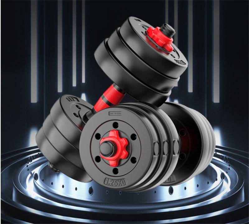 Adjustable & Removable Rubber-Coated Cement Dumbbells – Home Gym Strength Training Weights